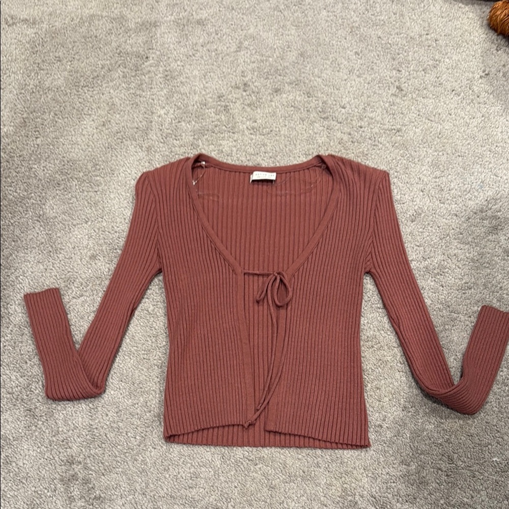Active USA Mauve Ribbed Knit Top